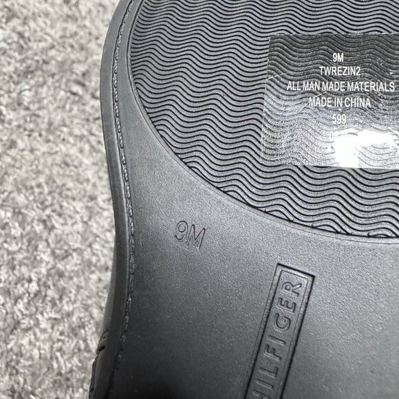 Tommy Hilfiger Boots Womens 9 Black Ankle Platform Heel Logo - Picture 6 of 8